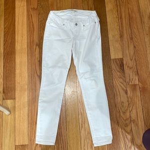 Madewell Maternity white side panel skinny jeans